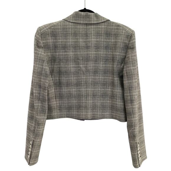 Veronica Beard Fabiola Jacket In Heather Grey / Blue Multi 10 Plaid Crop Blazer - Picture 9 of 16